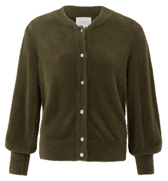 Yaya Fluffy cardigan ls