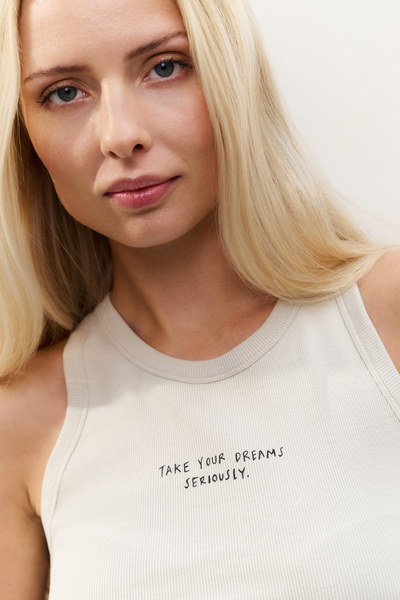 Yaya Geribd singlet met tekstprint
