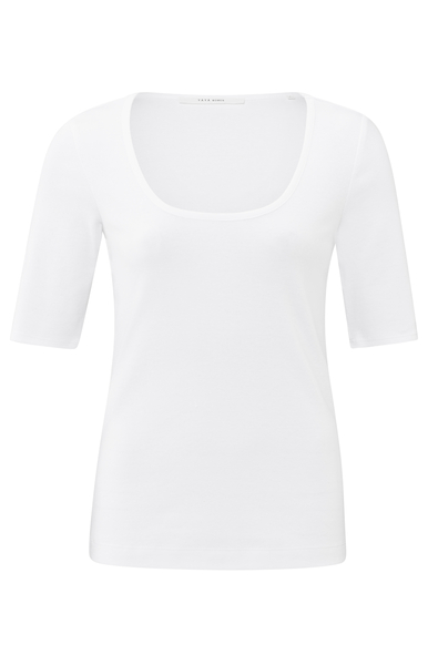 Yaya Geribd T-shirt met ronde hals