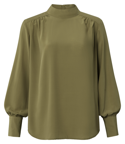 Yaya High neck top w. gathering