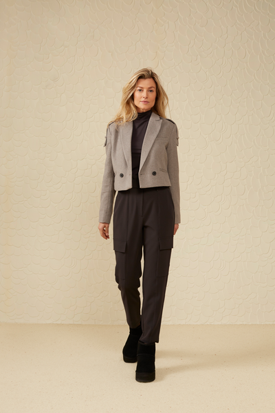 Yaya High waisted cargo trousers wi
