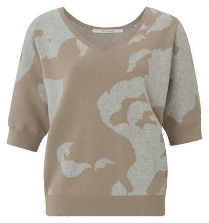 Yaya Jacquard vneck sweater