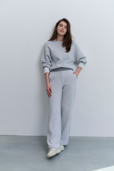 Yaya Jerse wide leg trousers