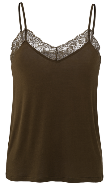 Yaya Lace strappy top with jersey b