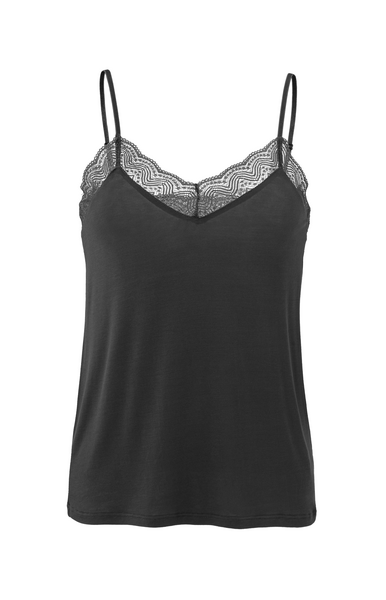 Yaya Lace strappy top with jersey b