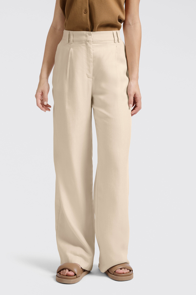 Yaya Linen-blend trousers