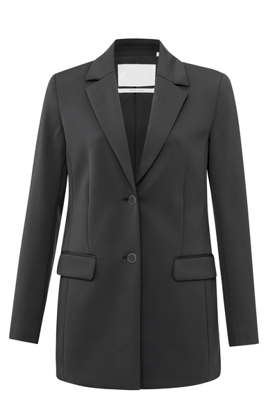 Yaya Long slim fit scuba blazer