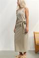 Yaya Mouwloze jurk met strikdetail