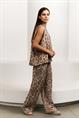 Yaya Mouwloze top met luipaardprint