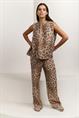 Yaya Mouwloze top met luipaardprint