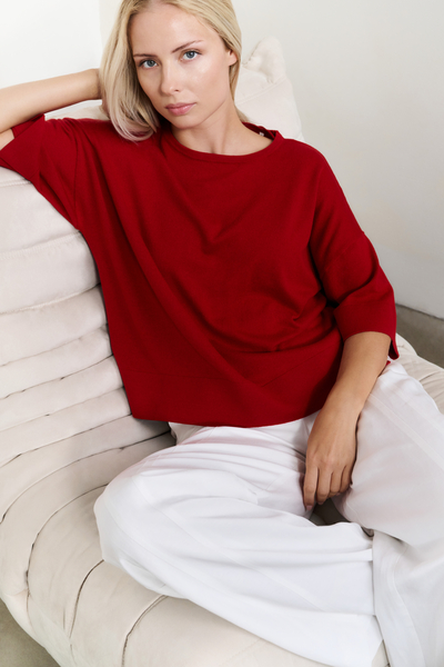 Yaya Oversized fijngebreid T-shirt