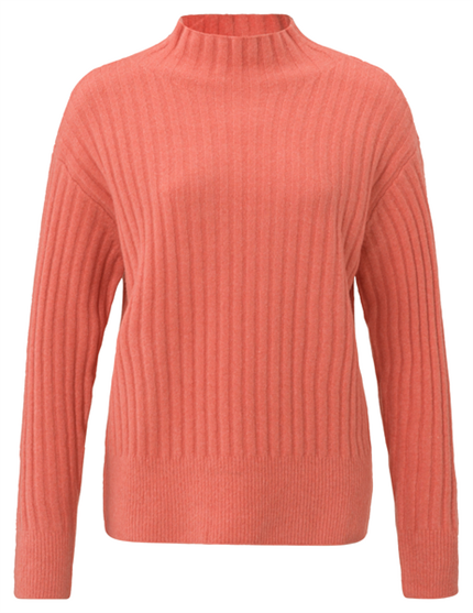 Yaya Rib high neckline sweater ls