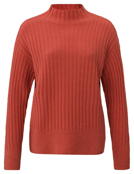 Yaya Rib high neckline sweater ls