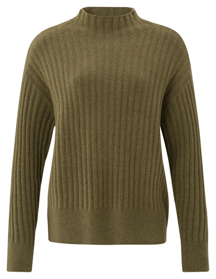 Yaya Rib high neckline sweater ls