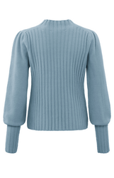 Yaya Rib mixed puff sleeve sweater