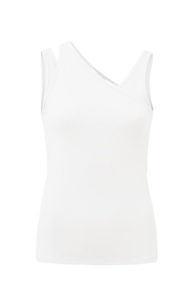 Yaya Rib top with double shoulder s