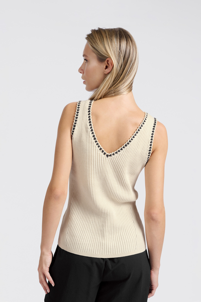 Yaya Ribbed tank top with detail