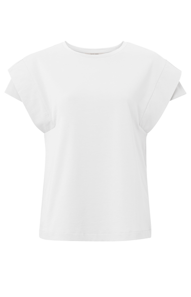Yaya Short sleeve top with rib deta