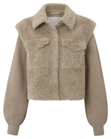 Yaya SHORT TEDDDY JACKET WITH KNITT