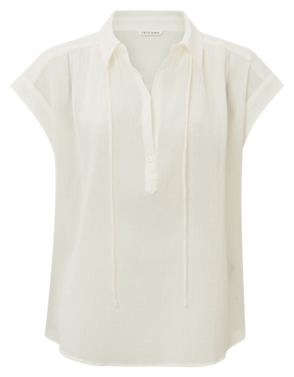 Yaya Sleevless woven top with pleat