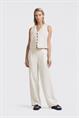 Yaya Striped linen-blend trousers