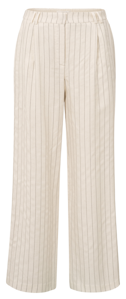 Yaya Striped linen-blend trousers