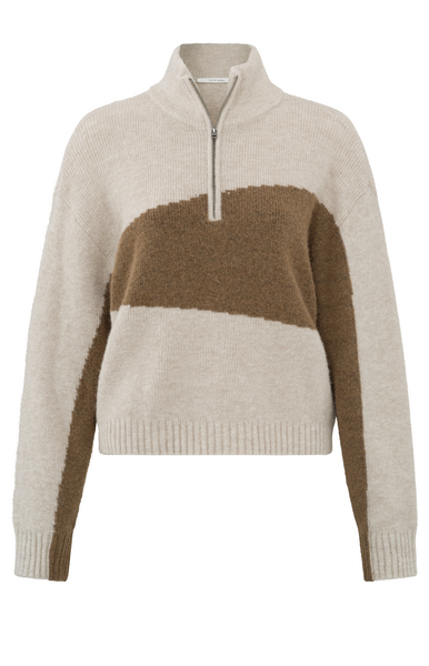Yaya Sweater with collar and zipper