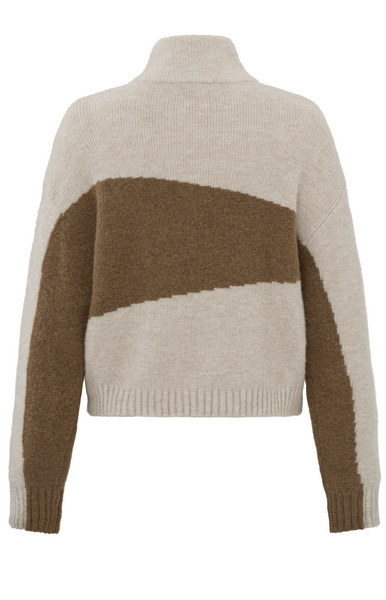 Yaya Sweater with collar and zipper