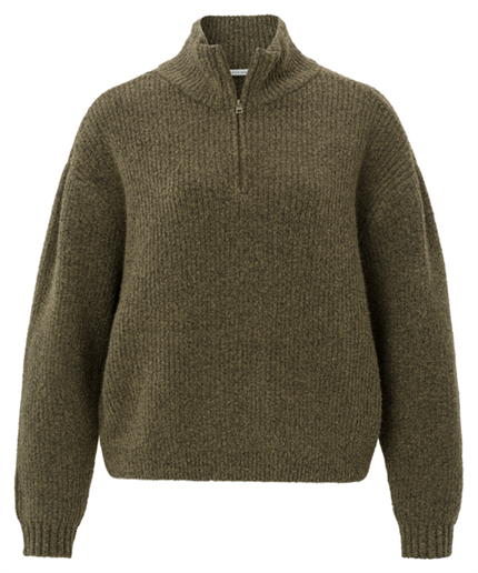 Yaya Sweater with collar and zipper