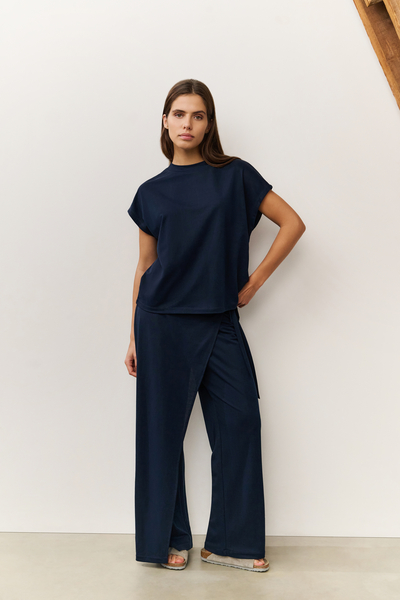 Yaya T-shirt met gem?leerde textuur
