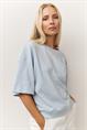 Yaya T-shirt met gem?leerde textuur