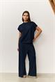 Yaya T-shirt met gem?leerde textuur