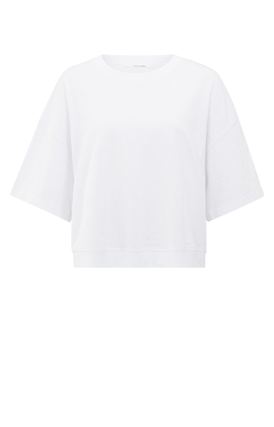 Yaya T-shirt met gem?leerde textuur