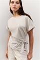 Yaya T-shirt met knoopdetail