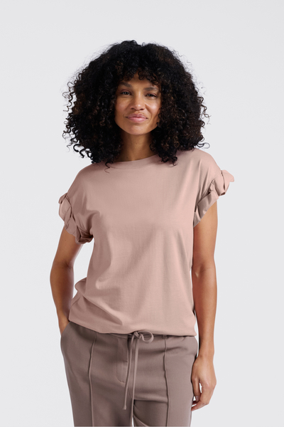Yaya T-shirt with rolled-up sleeves
