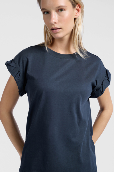 Yaya T-shirt with rolled-up sleeves