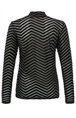 Yaya Velvet print mesh top