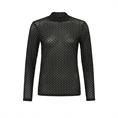 Yaya Velvet print mesh top