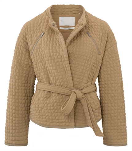 Yaya Woven quilted jacket with zip