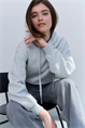 Yaya Zachte hoodie met koorddetails